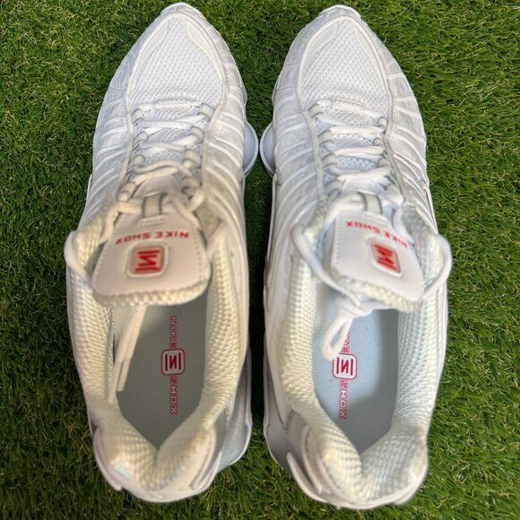 Nike Shox TL White/Metallic Silver Running Shoes Mens Size 8.5 AV3595-100 NEW - Picture 5 of 9